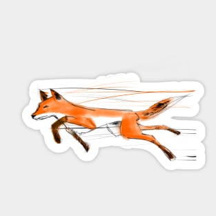 Watercolor Running Fox Sticker